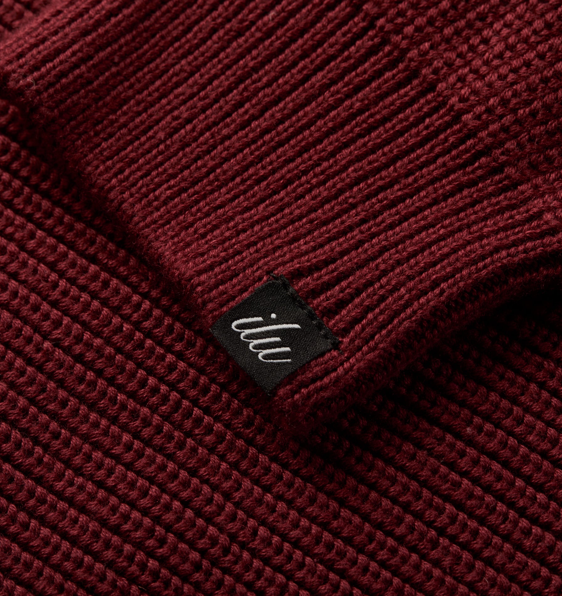 Cropped Knit Sweater - Red Wine