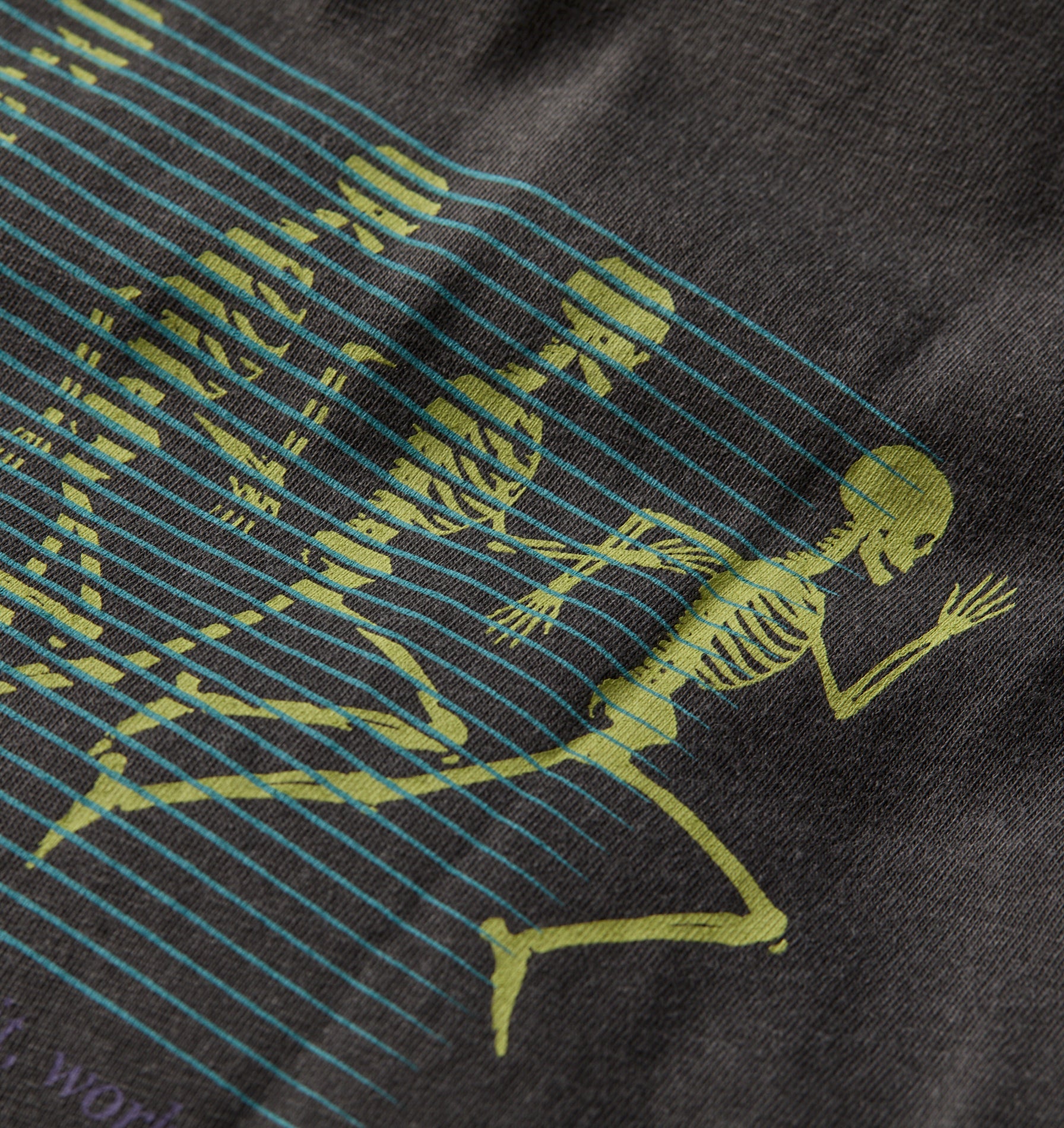 Skeleton Cotton Active Classic Tee -  Washed Black