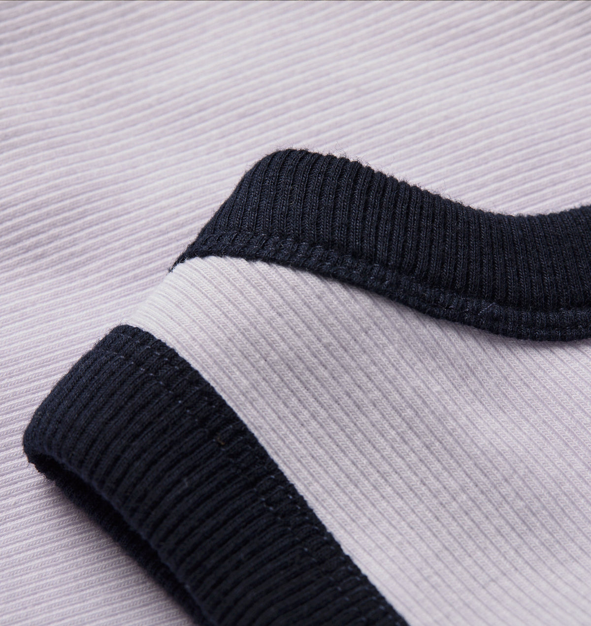 Ribbed Slim Tank - White/Navy