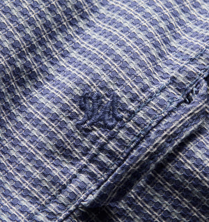 Crop LS Shirt - Light Blue Check