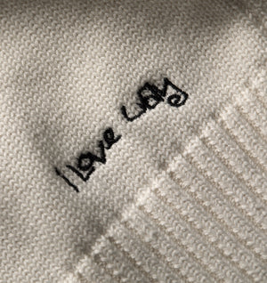 Midweight Crop Knit Sweater - Off White