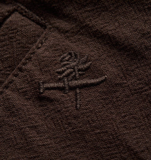 Linen Alby Pleated Short - Espresso