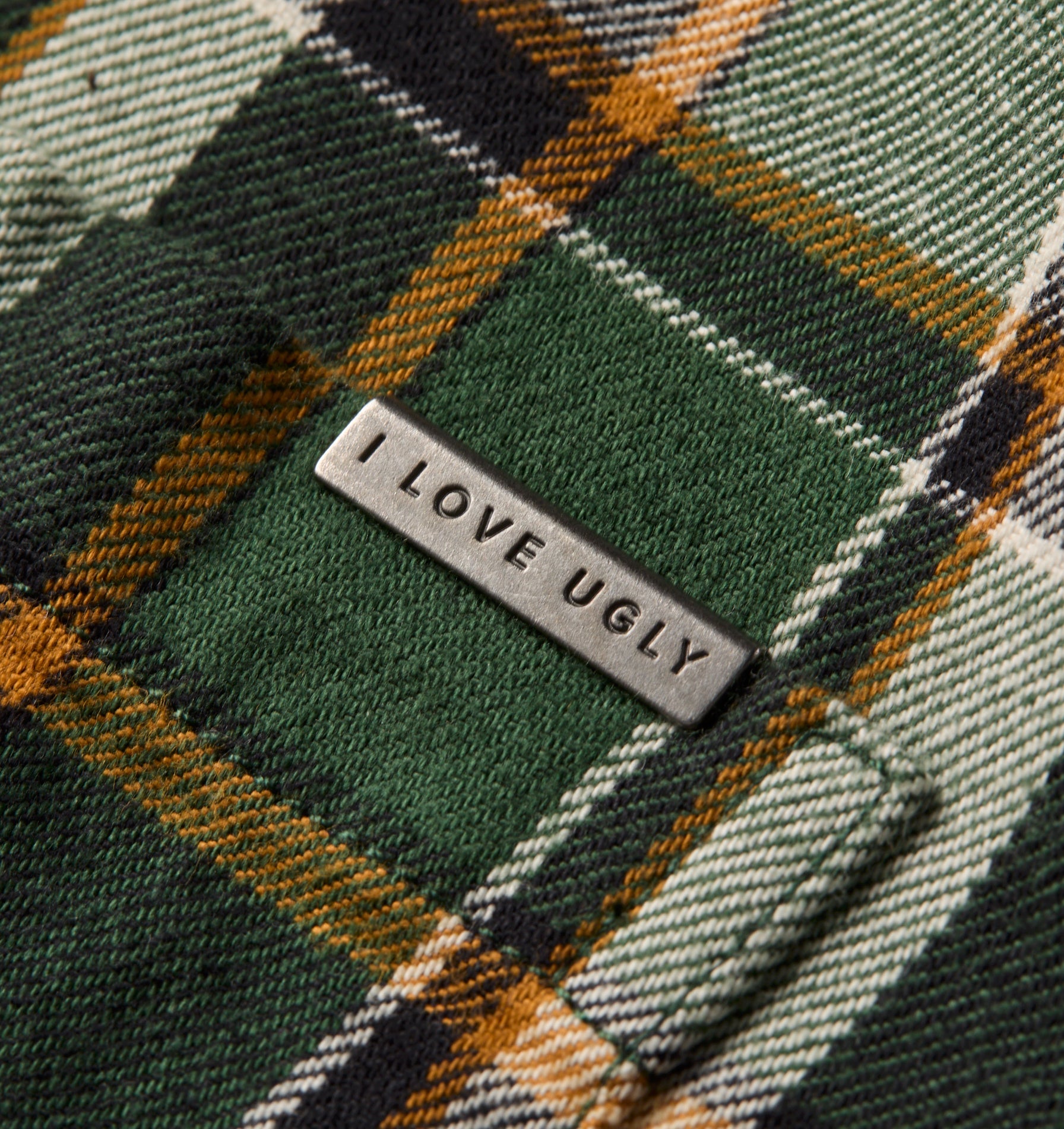 Raw Hem Check Overshirt - Forest Green/Yellow