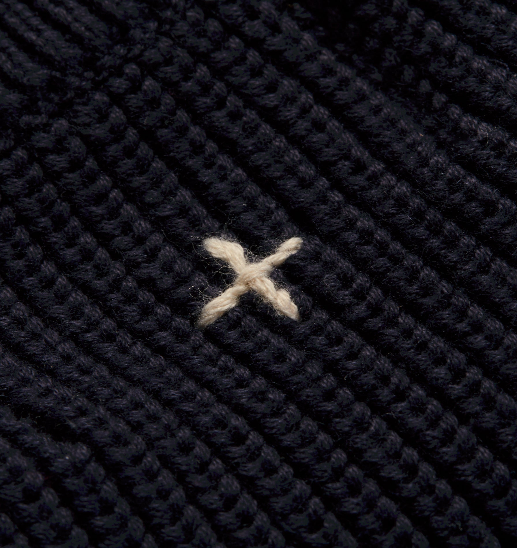 Cropped Knit Sweater - Navy