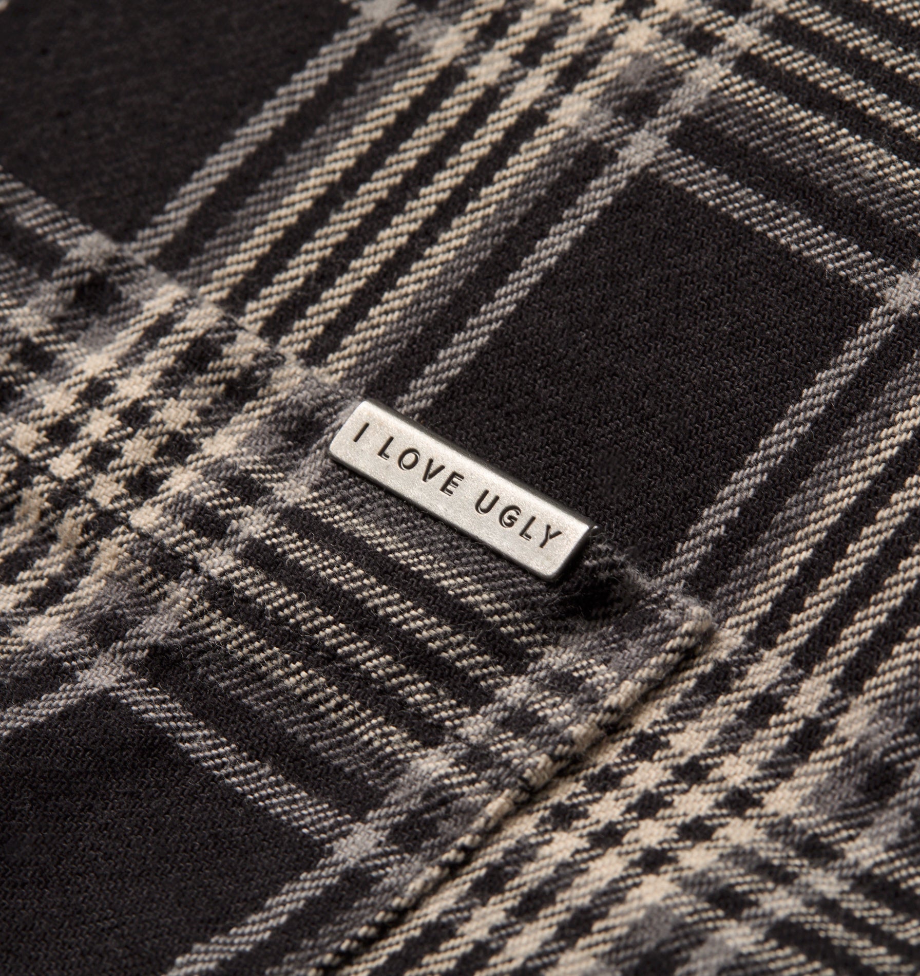 Raw Hem Check Overshirt - Black/Grey