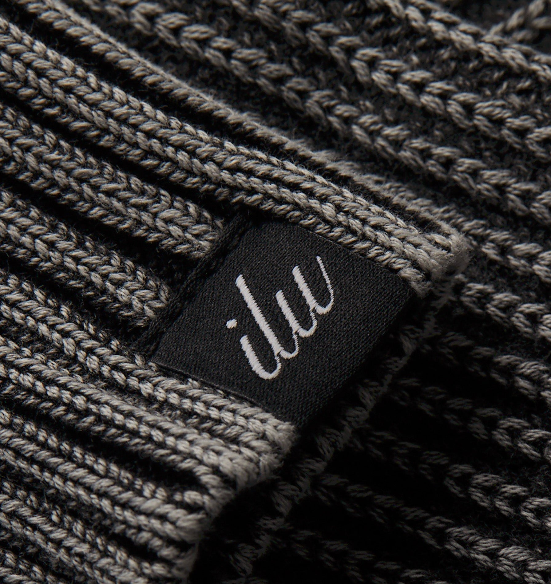 Acid Wash Knit Crew - Acid Black