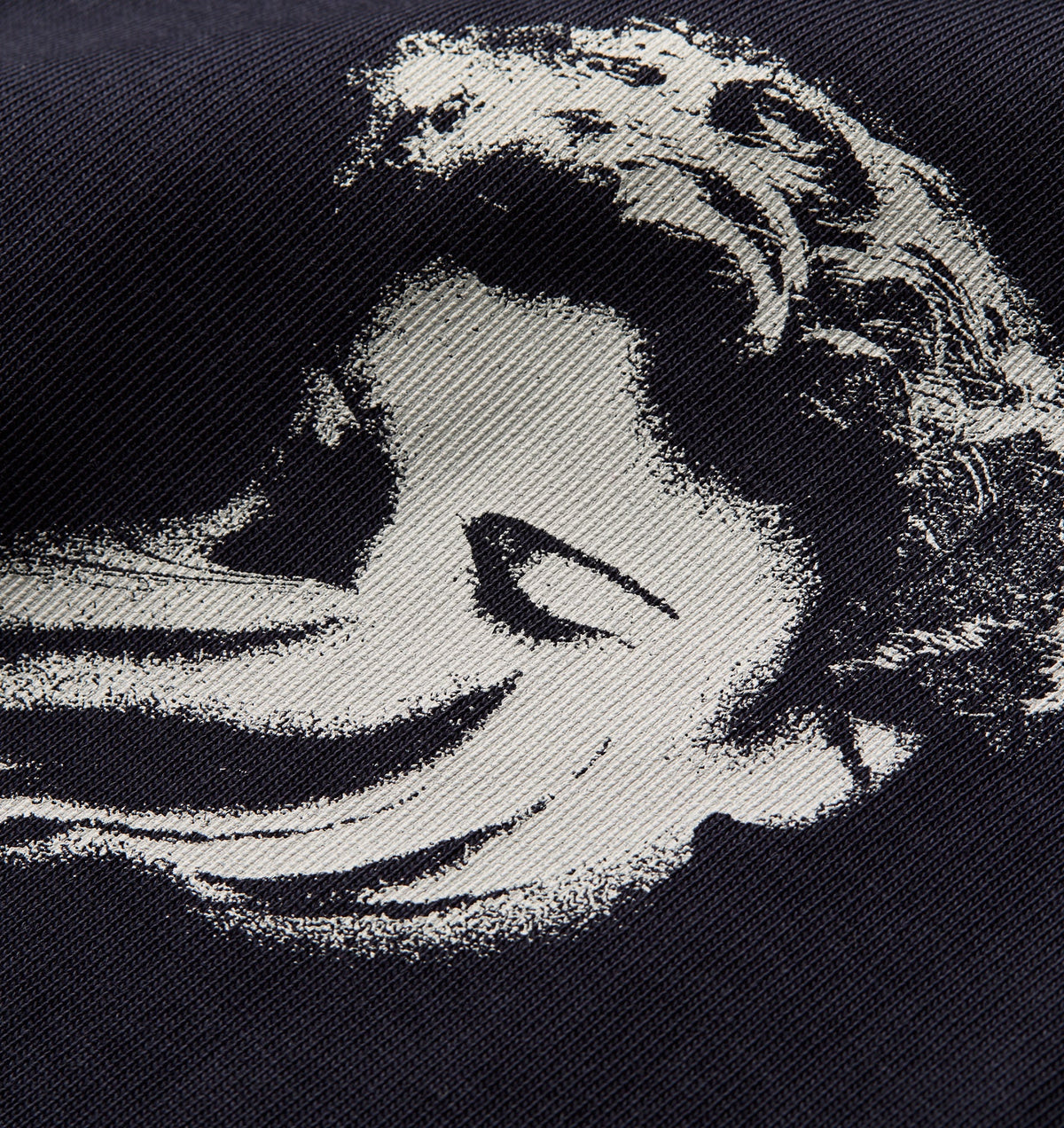 Warped Face Box Crop Tee - Washed Navy