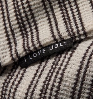 Crop Box LS Tee - White/Black Stripe