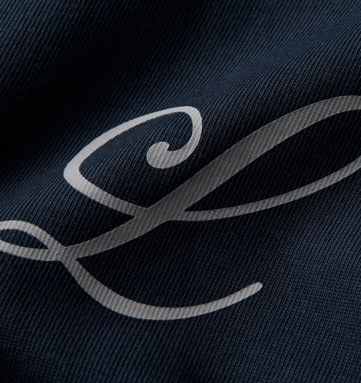 Letter Mono Crop Box Tee - Marine Blue