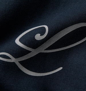 Letter Mono Crop Box Tee - Marine Blue