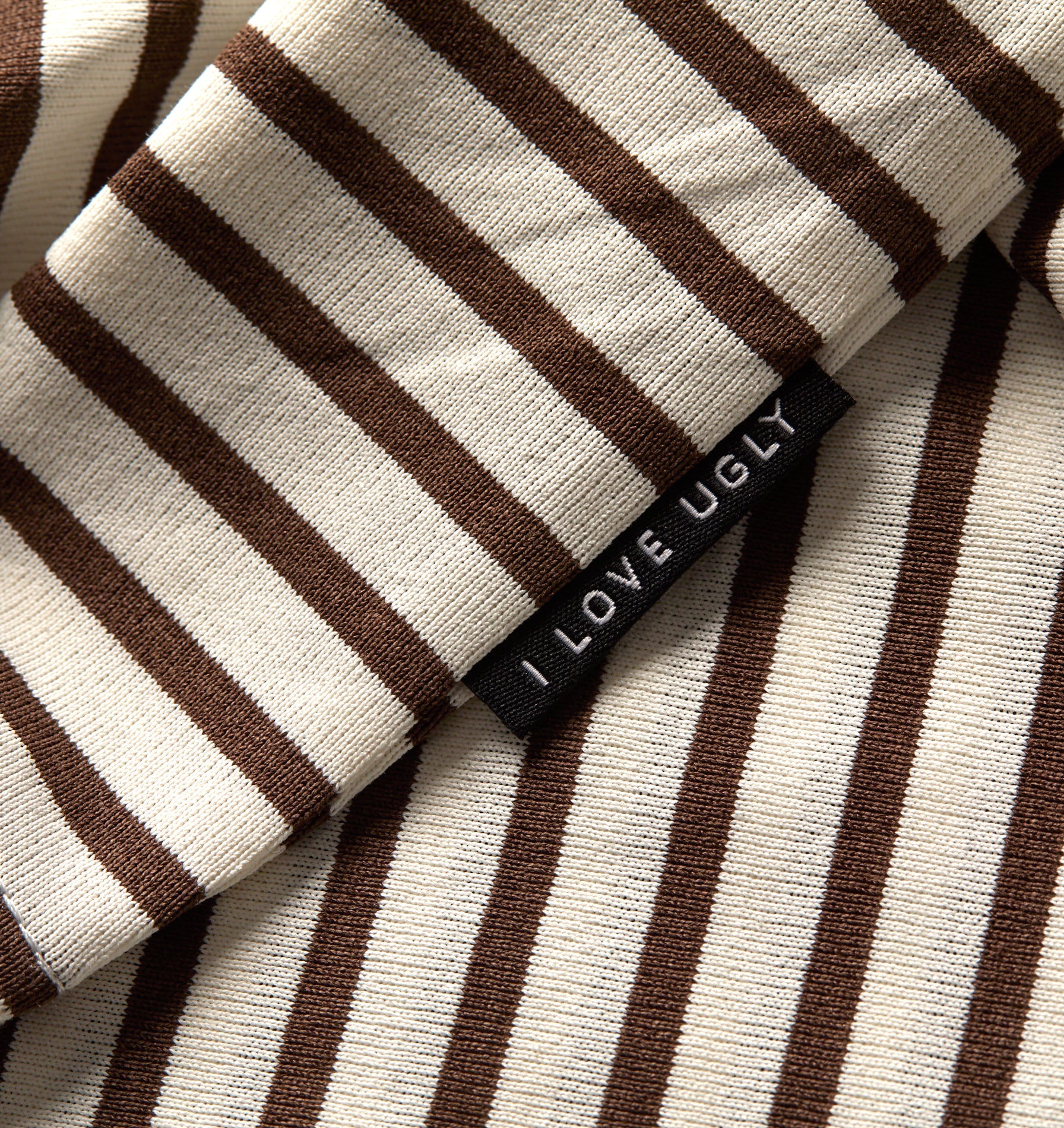 Uniform Paper Tee - Off White/ Brown Stripe