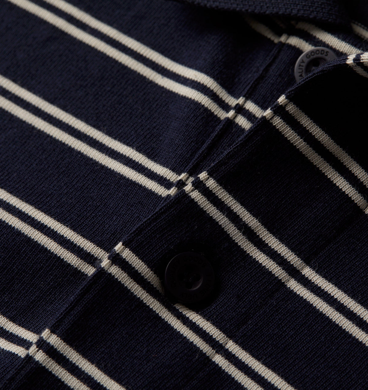 Polo LS Shirt - Navy/Off White Stripe
