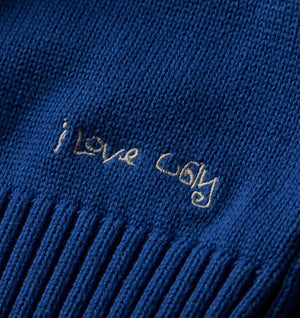 Midweight Crop Knit Sweater - Cobalt