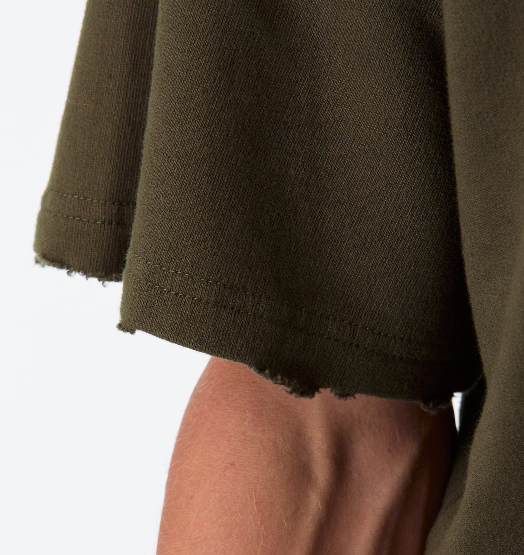 Raw Hem Heavy Box Tee 2.0 - Burnt Olive