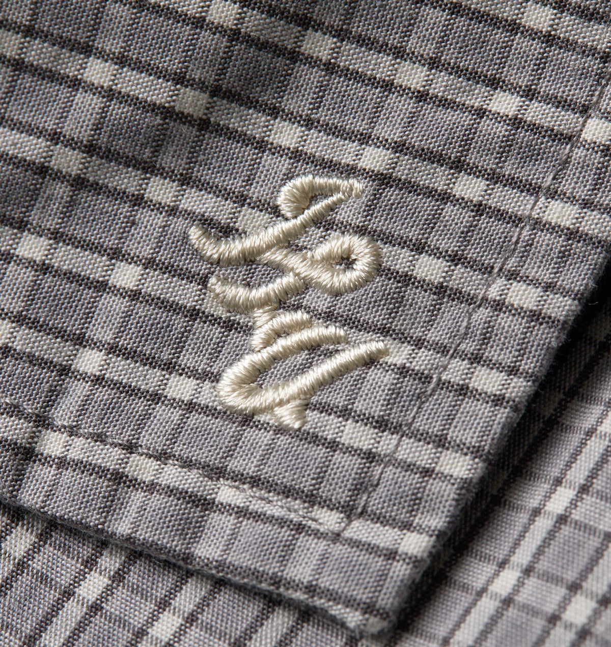 Box Cuban Collar Shirt - Concrete Check