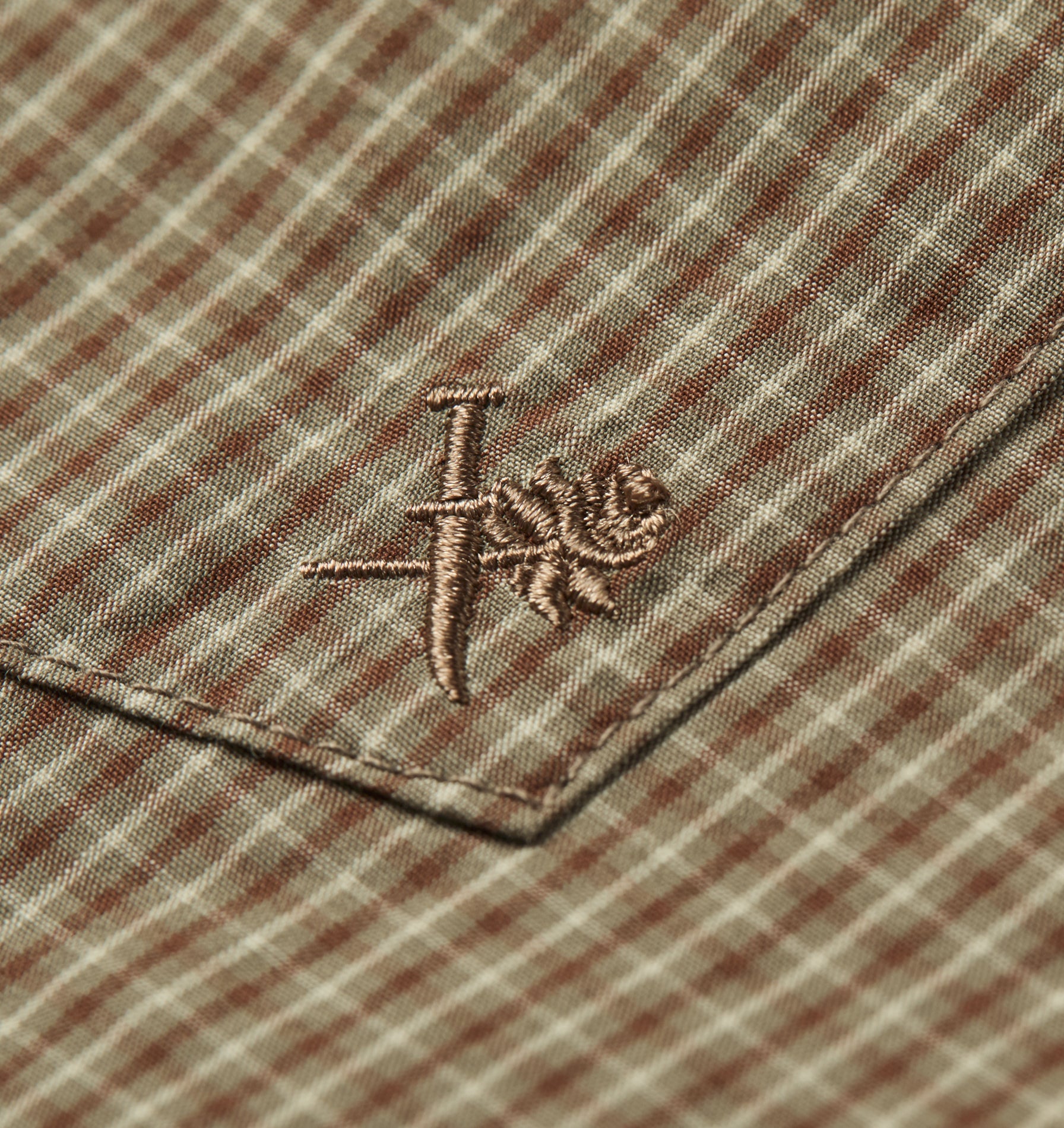 Check Cuban Collar SS Shirt - Brown/Beige Check
