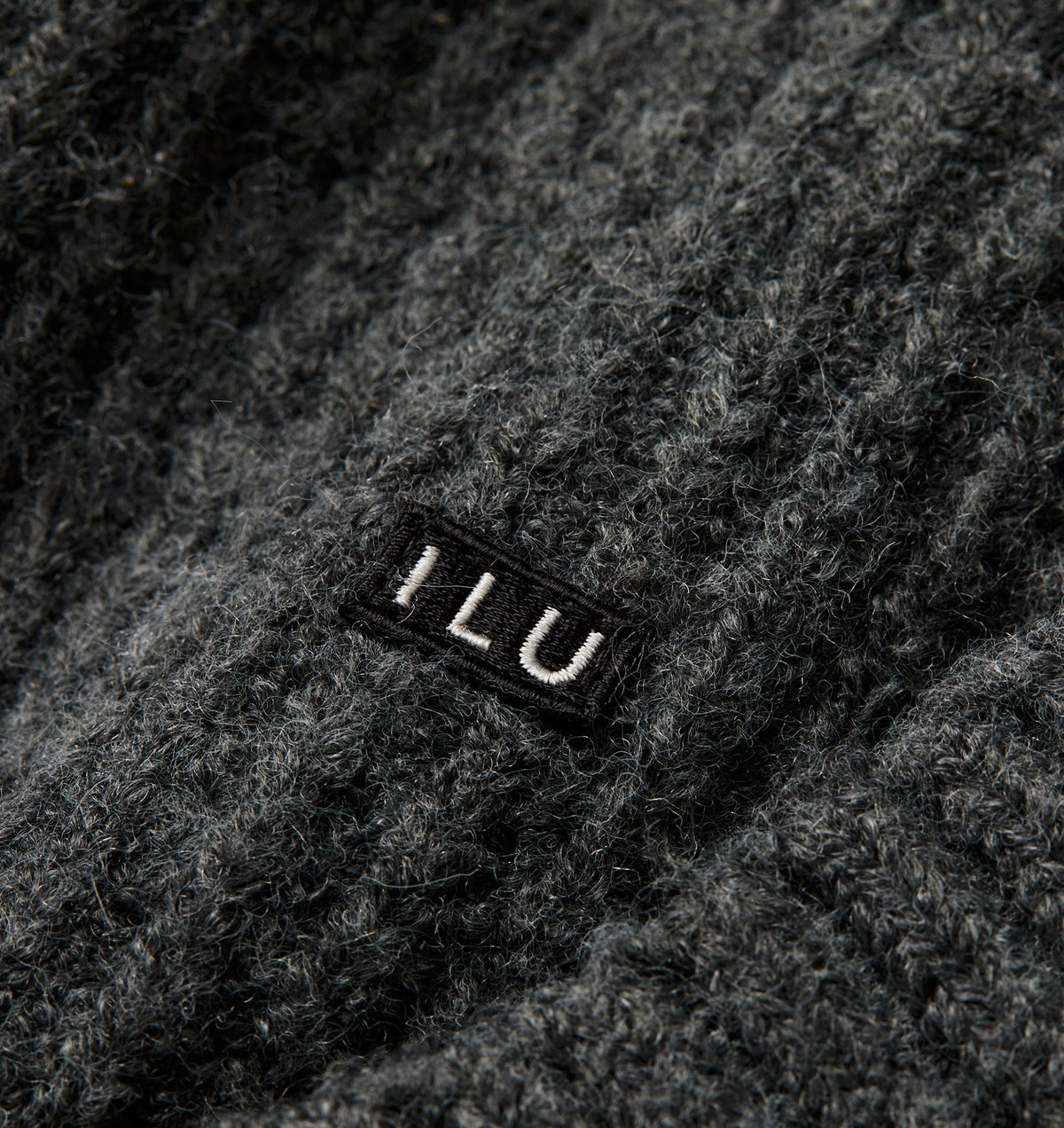 Wool Crop Knit Sweater - Charcoal