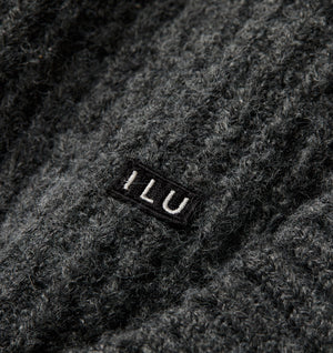 Wool Crop Knit Sweater - Charcoal