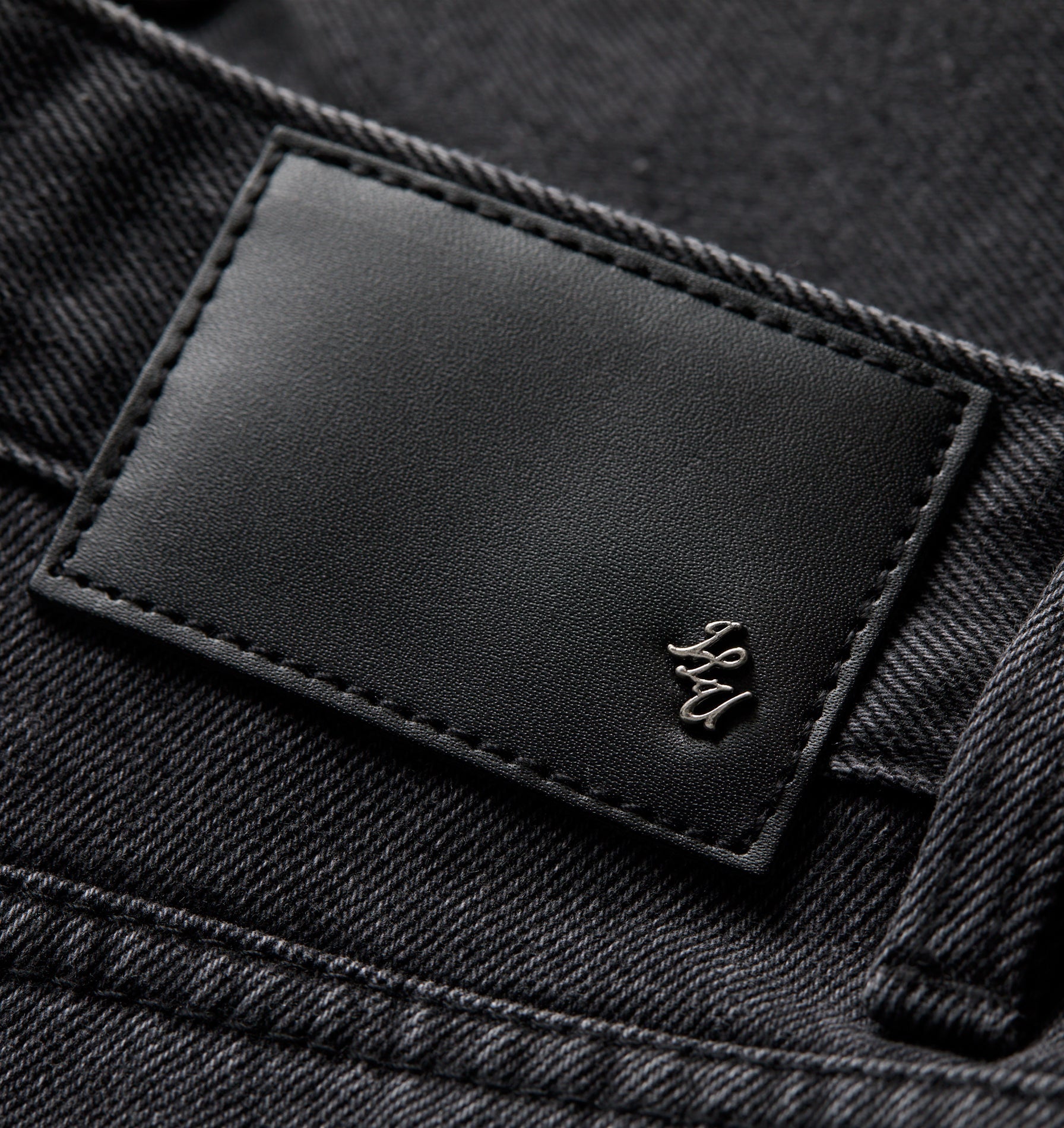 Raw Hem Edgar Wide Denim - Washed Black