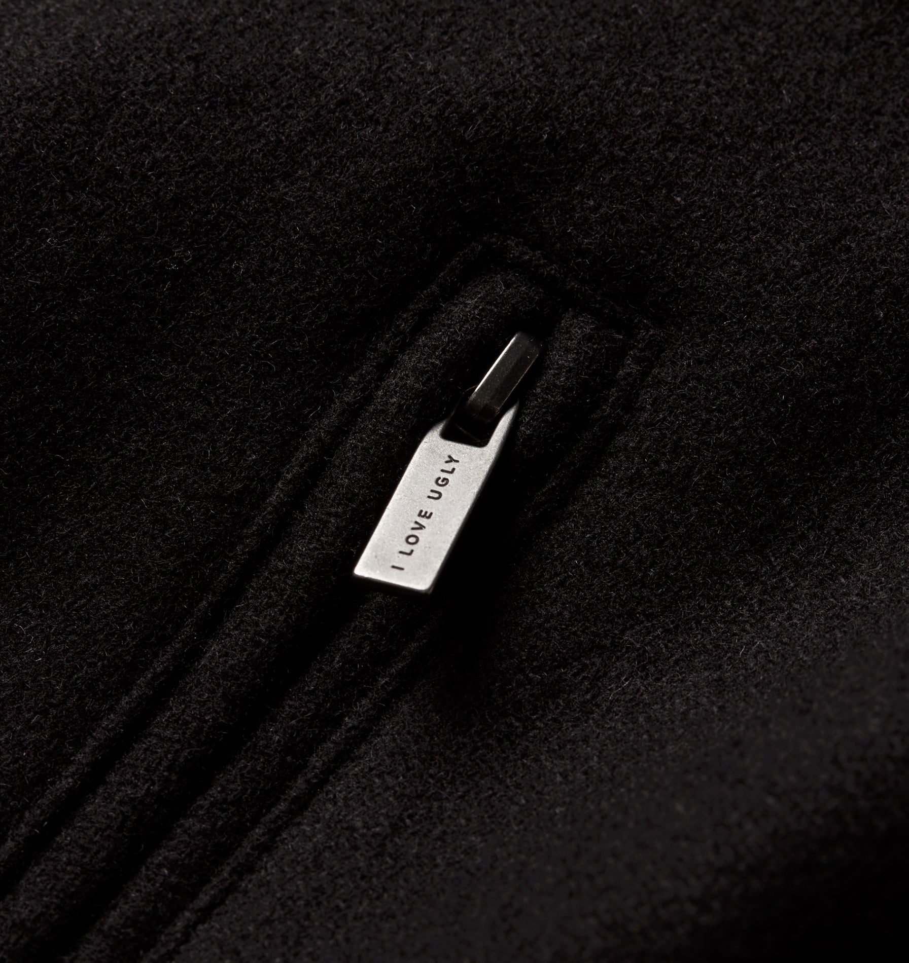Funnel Neck Jacket - Black Wool