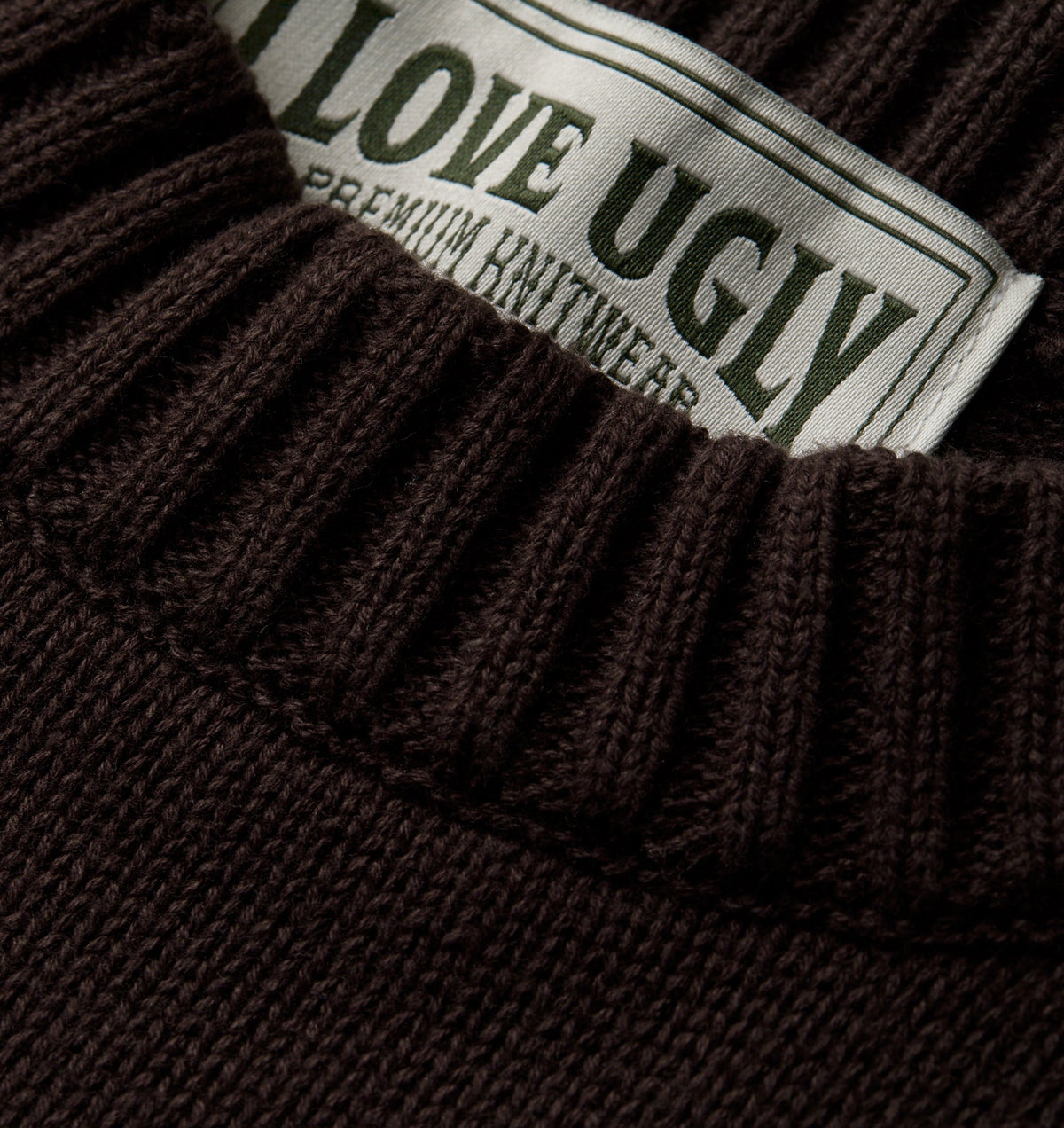Midweight Crop Knit Sweater - Espresso