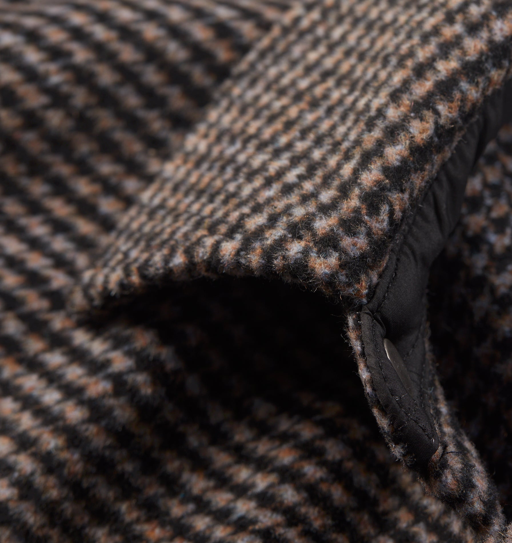 Wool Overshirt - Black/Rust Houndstooth