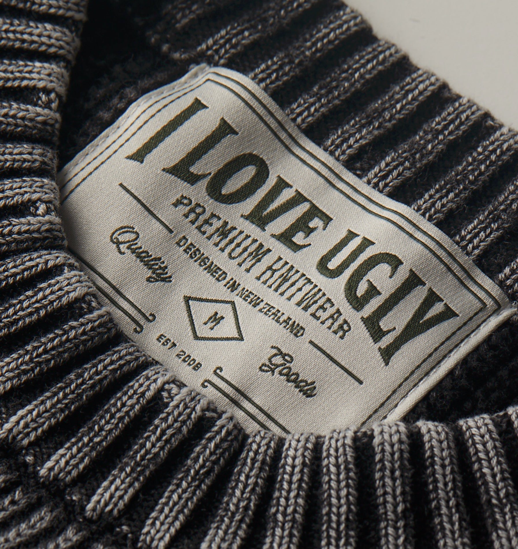 Acid Wash Knit Crew - Acid Black