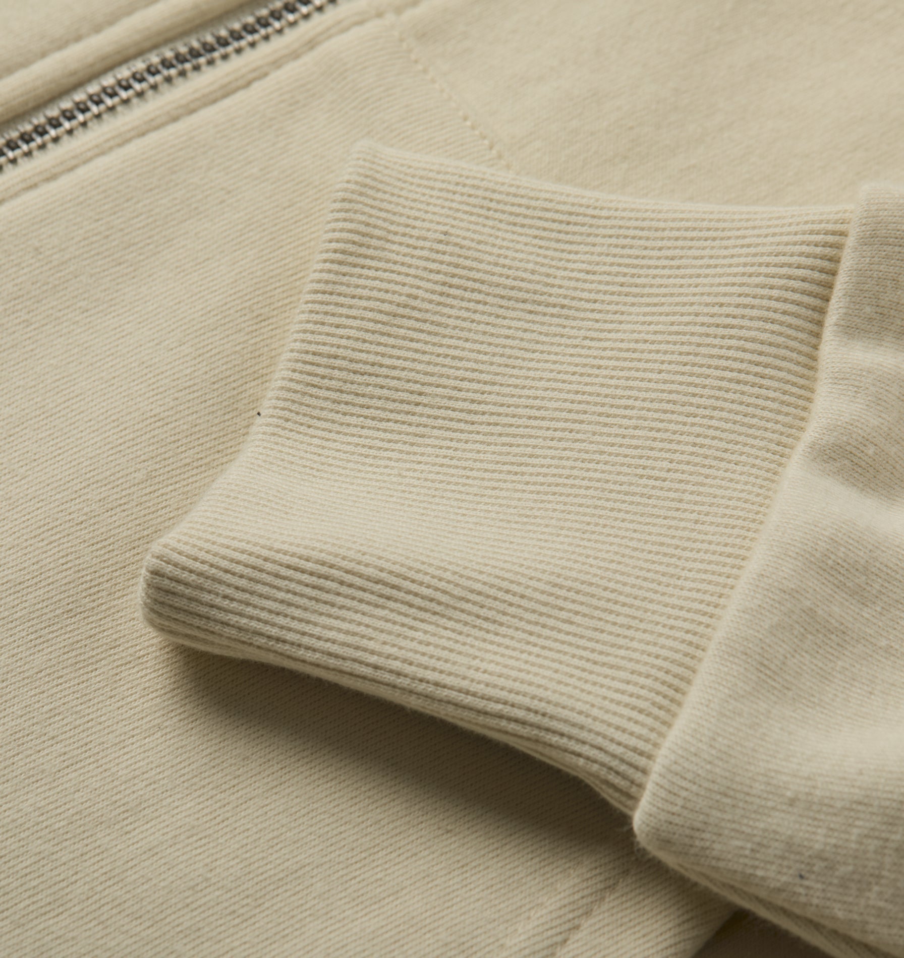 Crop Box Zip Hood - Vintage White