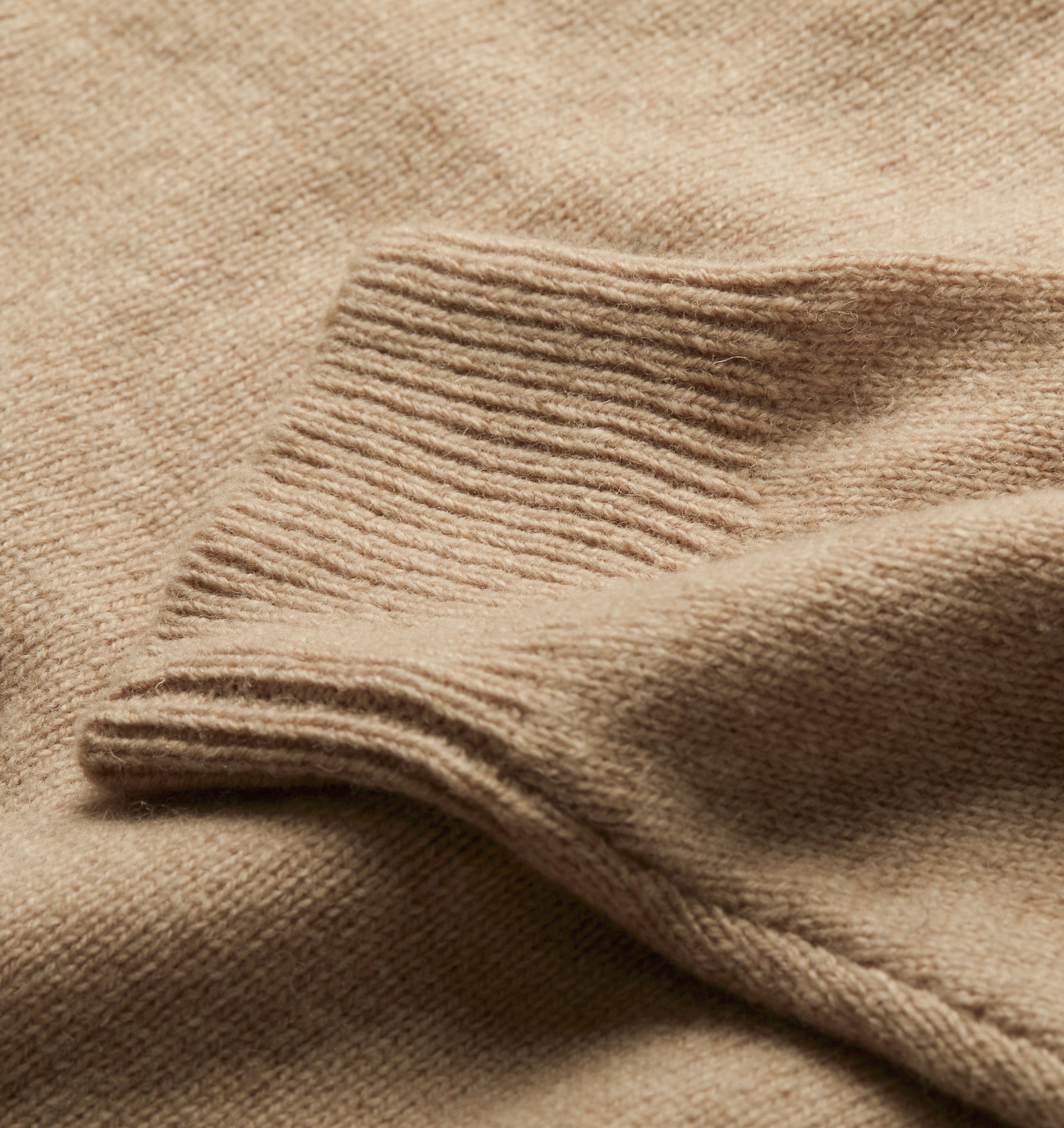Rolled Neck Knit Sweater - Oatmeal