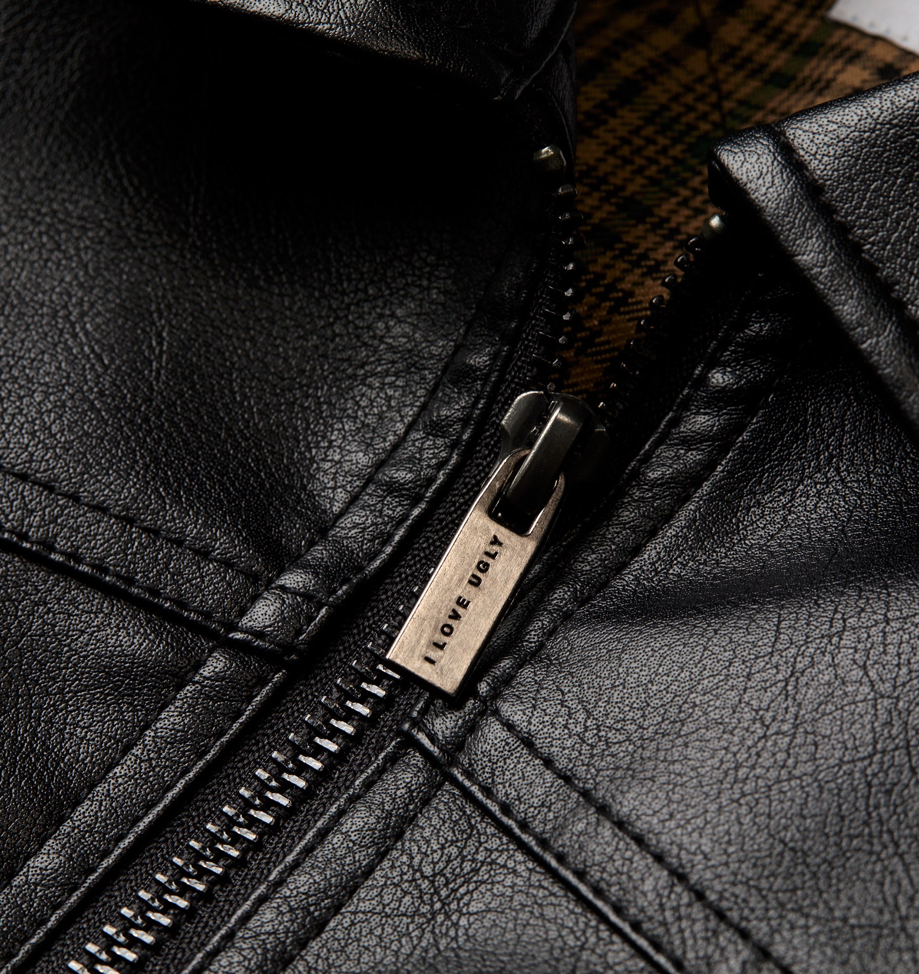 Dayton Faux Leather Jacket- Black