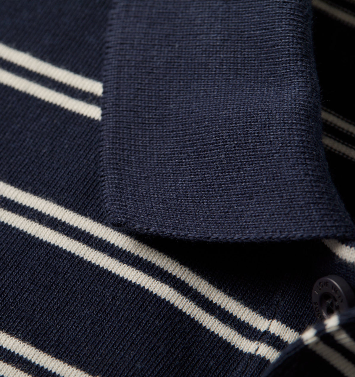 Polo SS Shirt - Navy / Off White Stripe