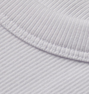Ribbed Slim Tee - White