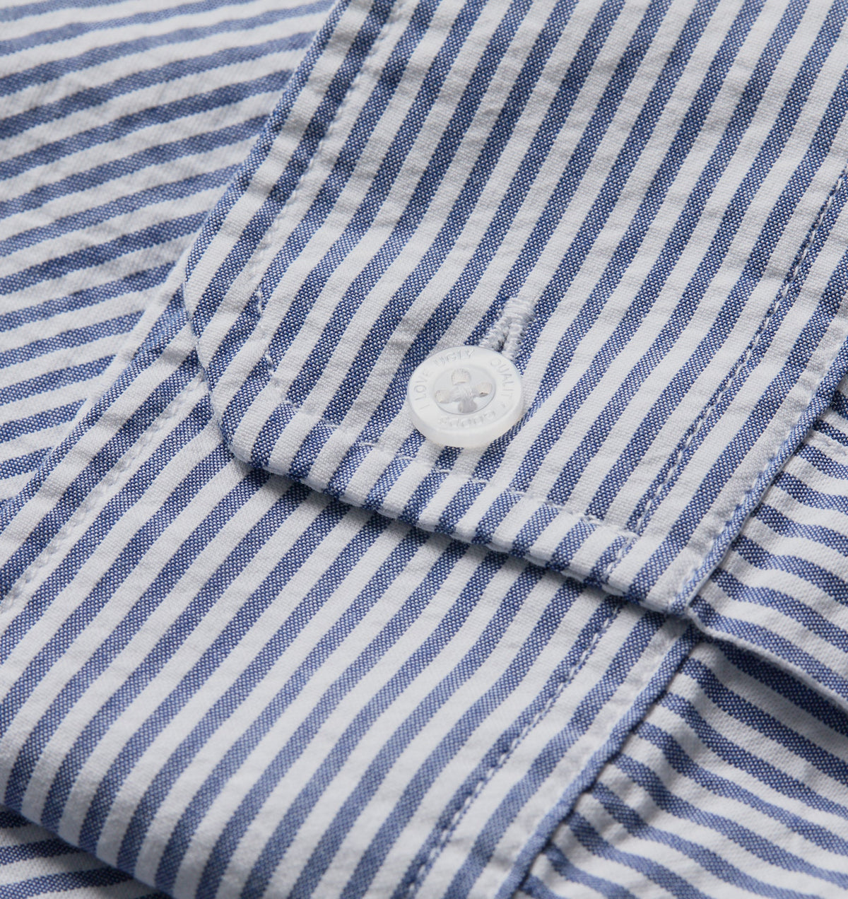 Crop LS Shirt - Blue White Stripe