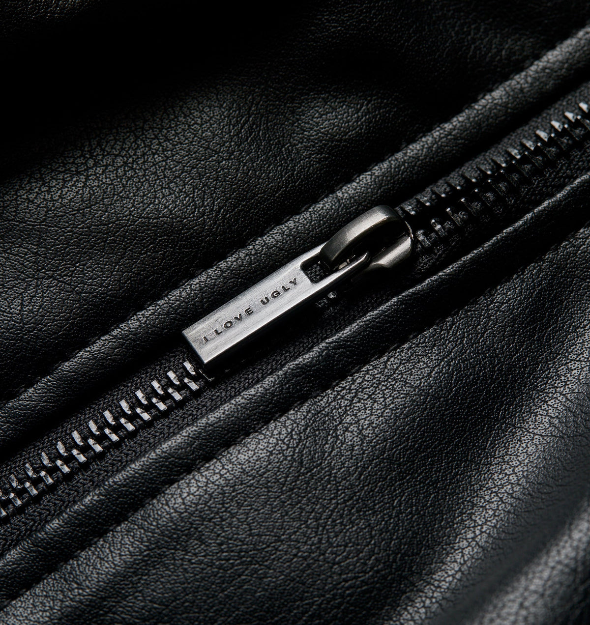 Faux Leather Bomber Jacket - Black