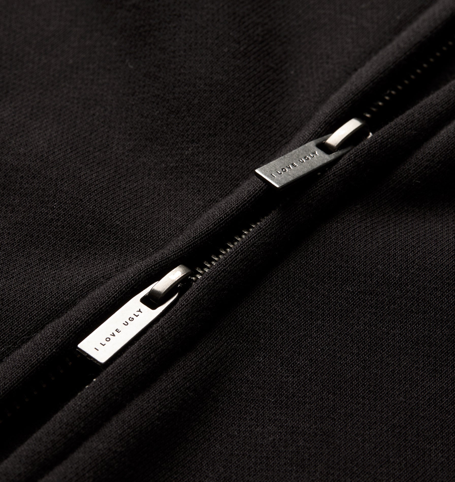 Heavy Crop Zip Hood - Black
