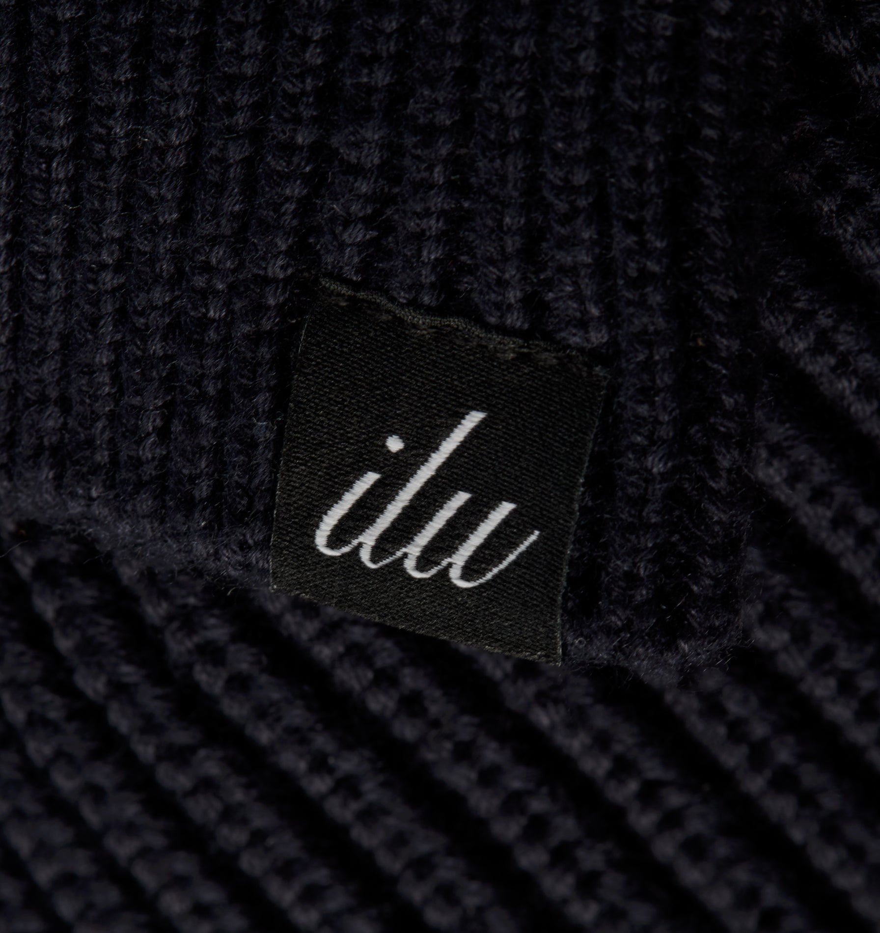 Cropped Knit Sweater - Navy