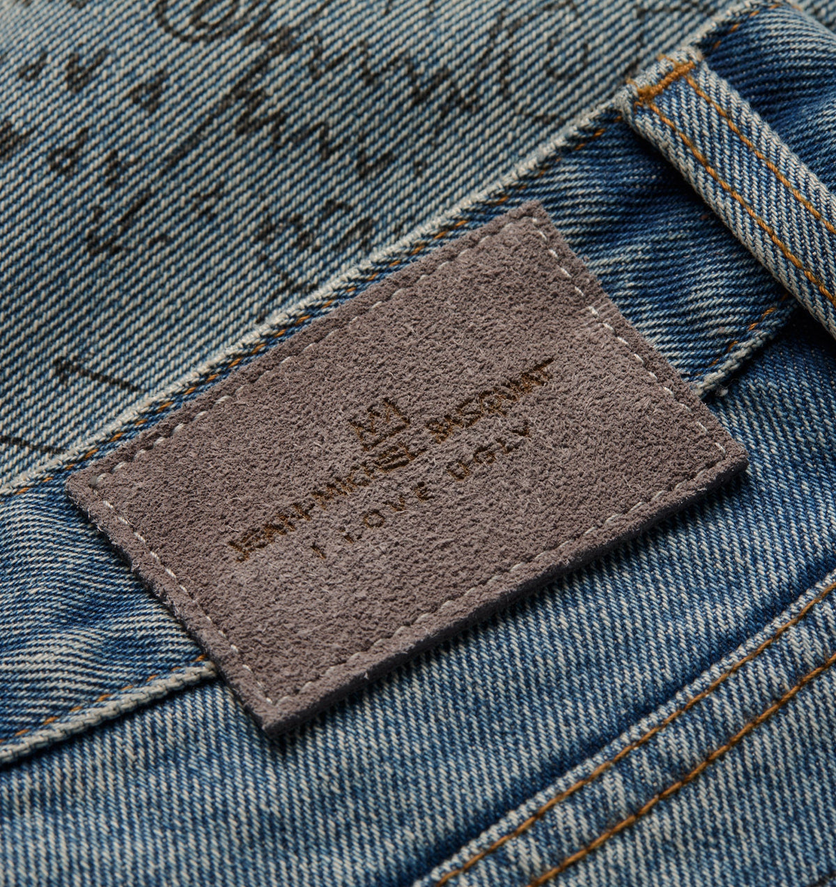 Basquiat Scribble Edgar Wide Denim - Vintage Blue
