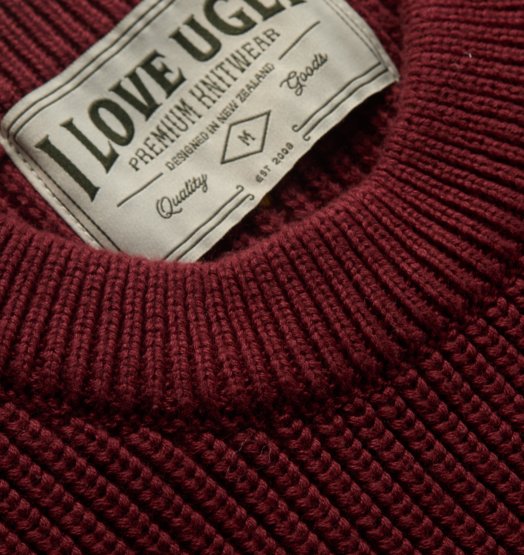 Cropped Knit Sweater - Red Wine