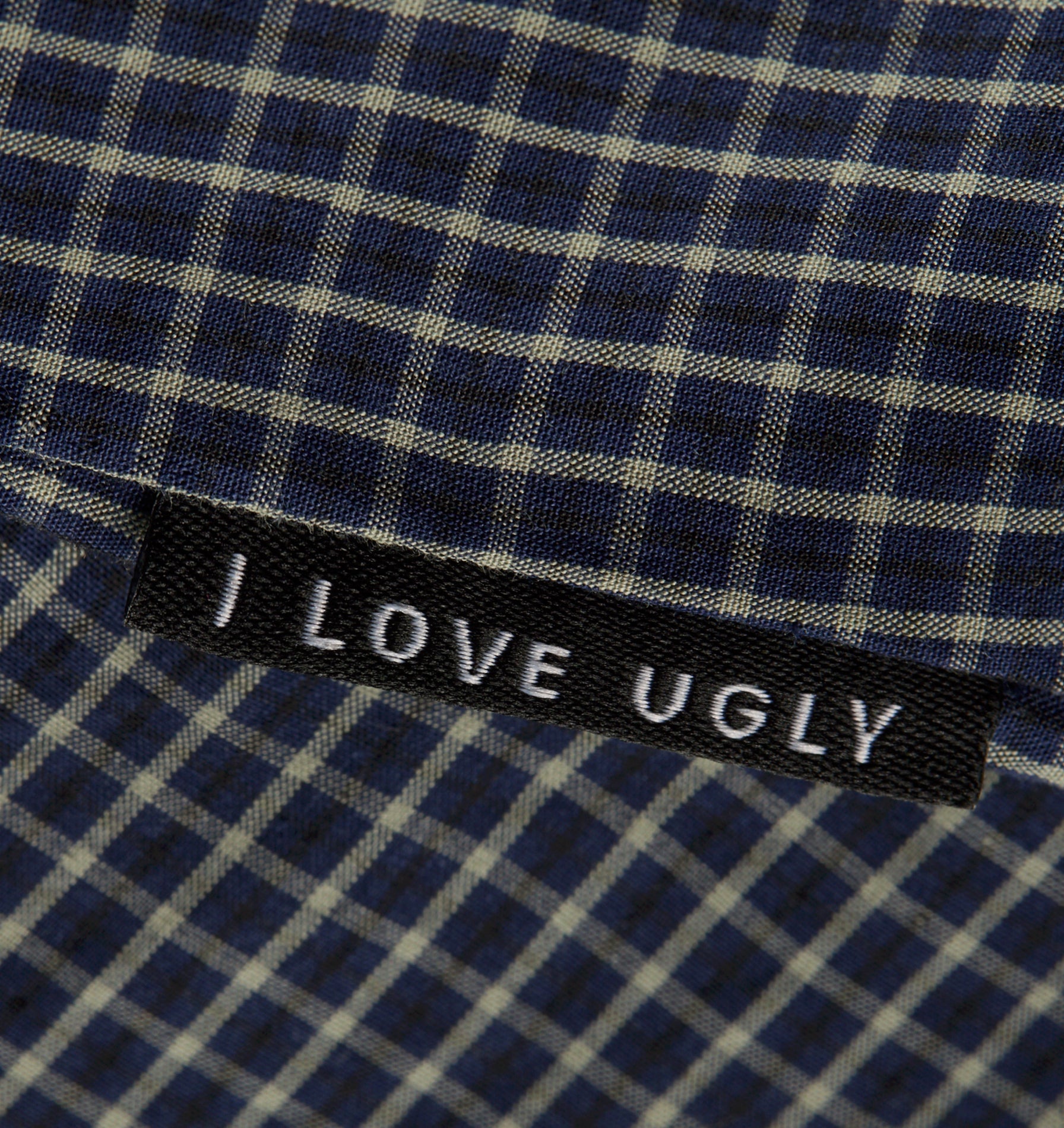 Box Cuban Collar Shirt - Navy Check