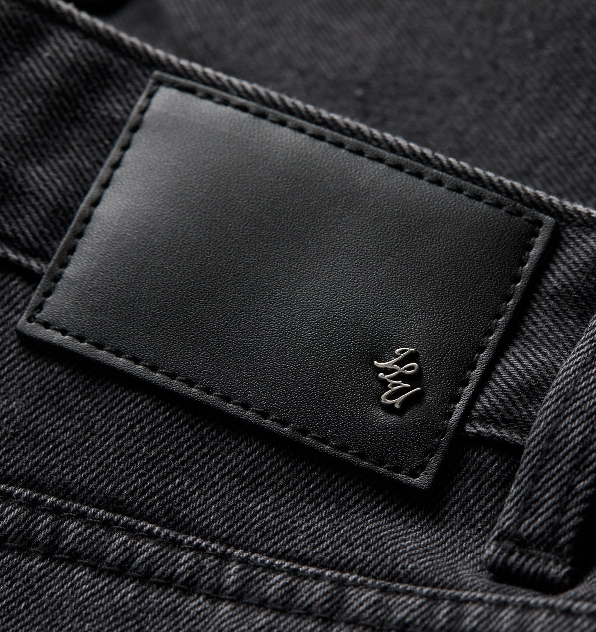 Raw Hem Edgar Wide Denim - Washed Black