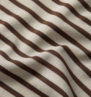 Uniform Paper Tee - Off White/ Brown Stripe