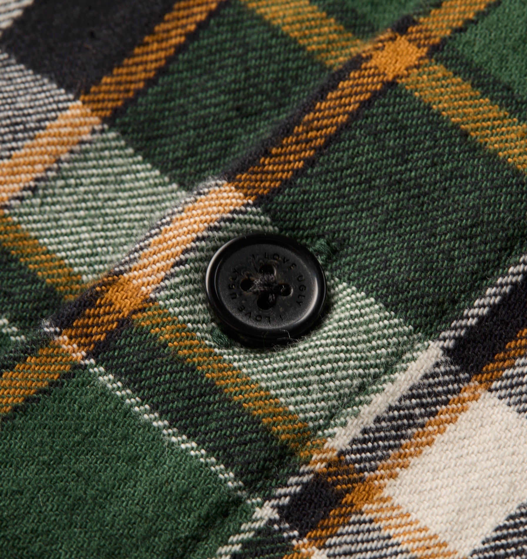 Raw Hem Check Overshirt - Forest Green/Yellow