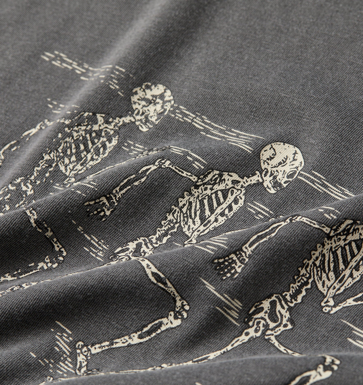 Skeleton Crop Tee - Washed Black