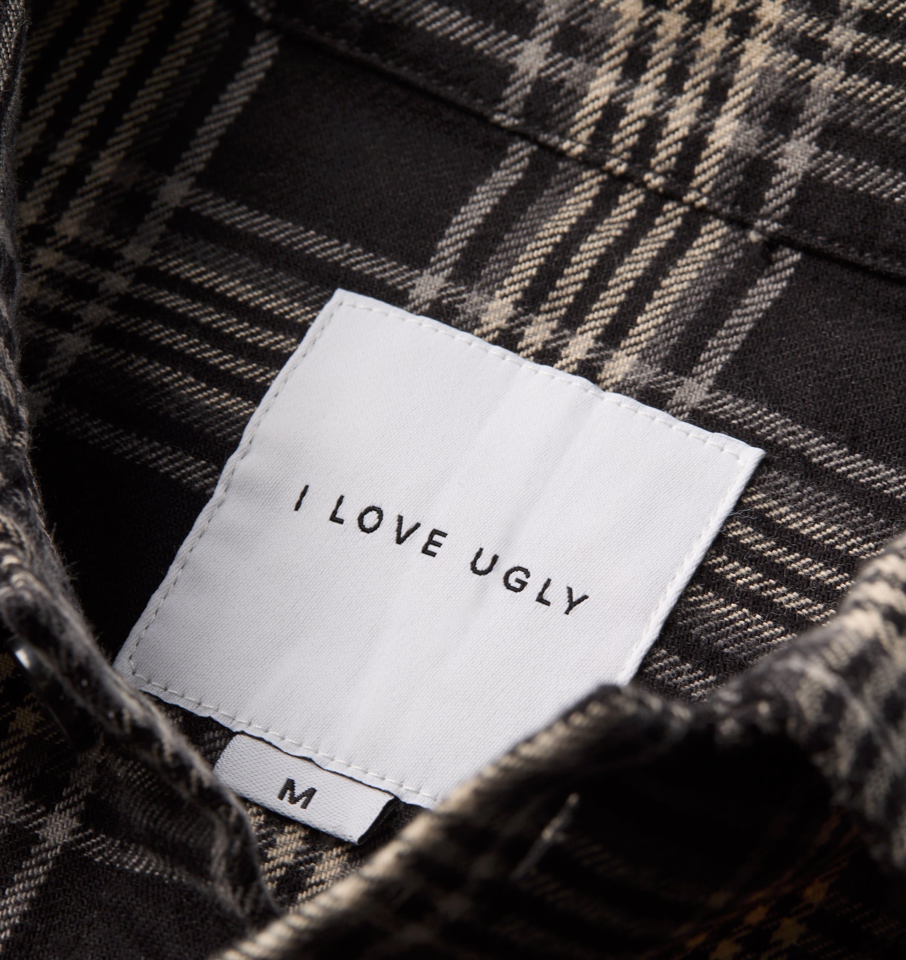 Raw Hem Check Overshirt - Black/Grey