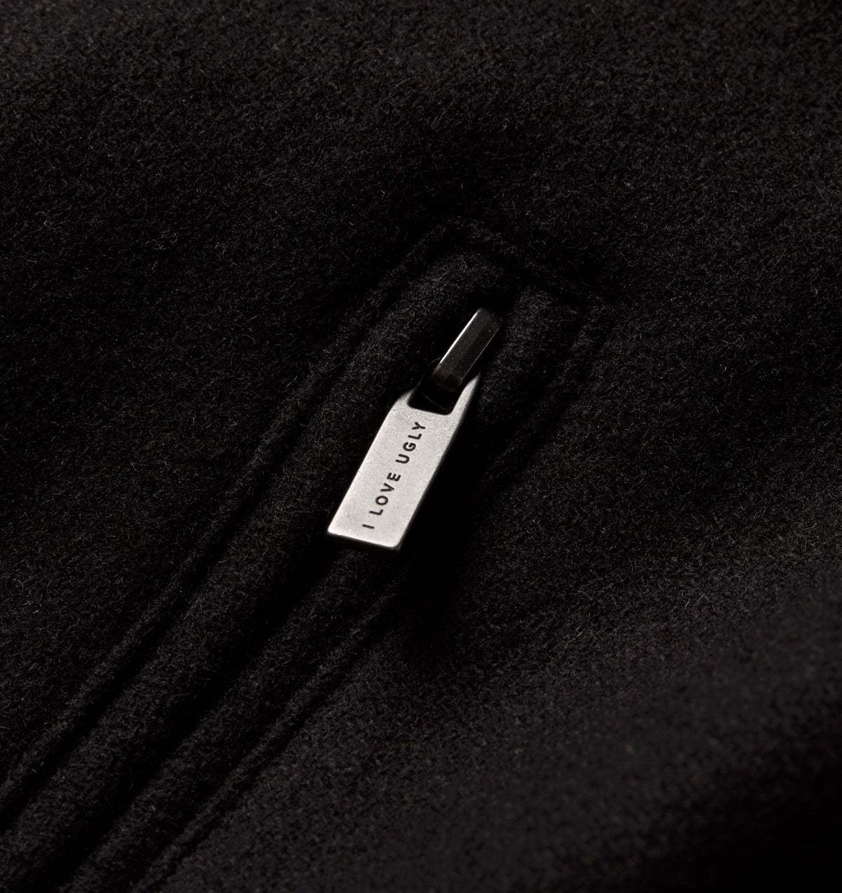 Funnel Neck Jacket - Black Wool