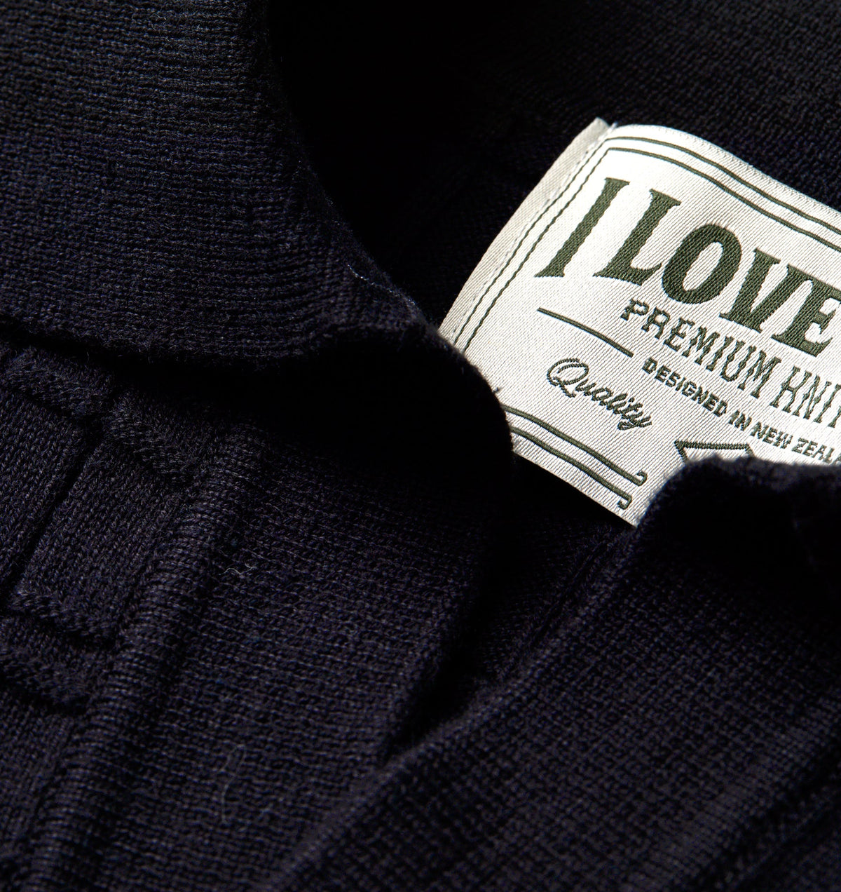 Box Knit Polo - Navy/Off White