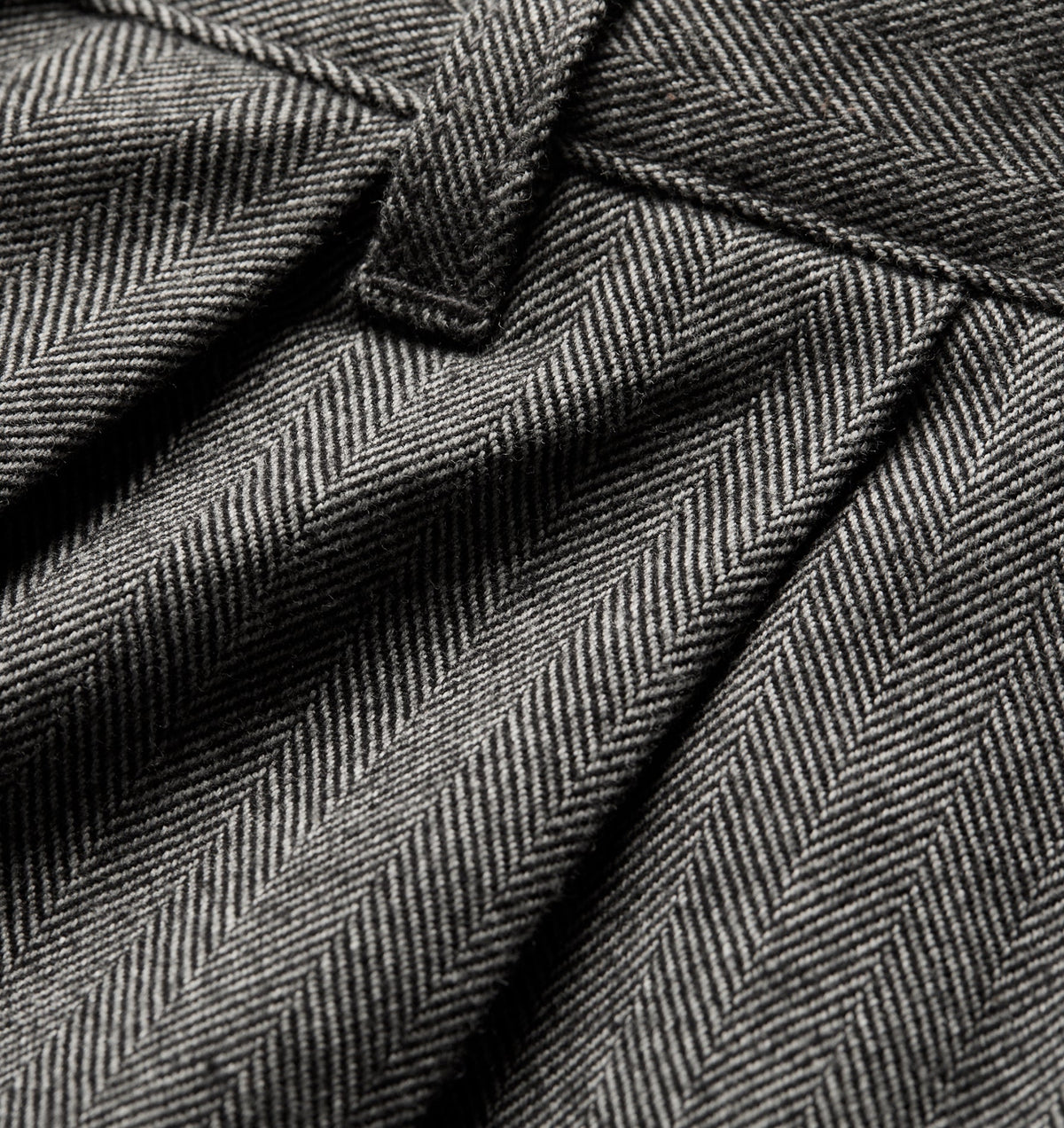 Alby Pleated Short - Grey Herringbone