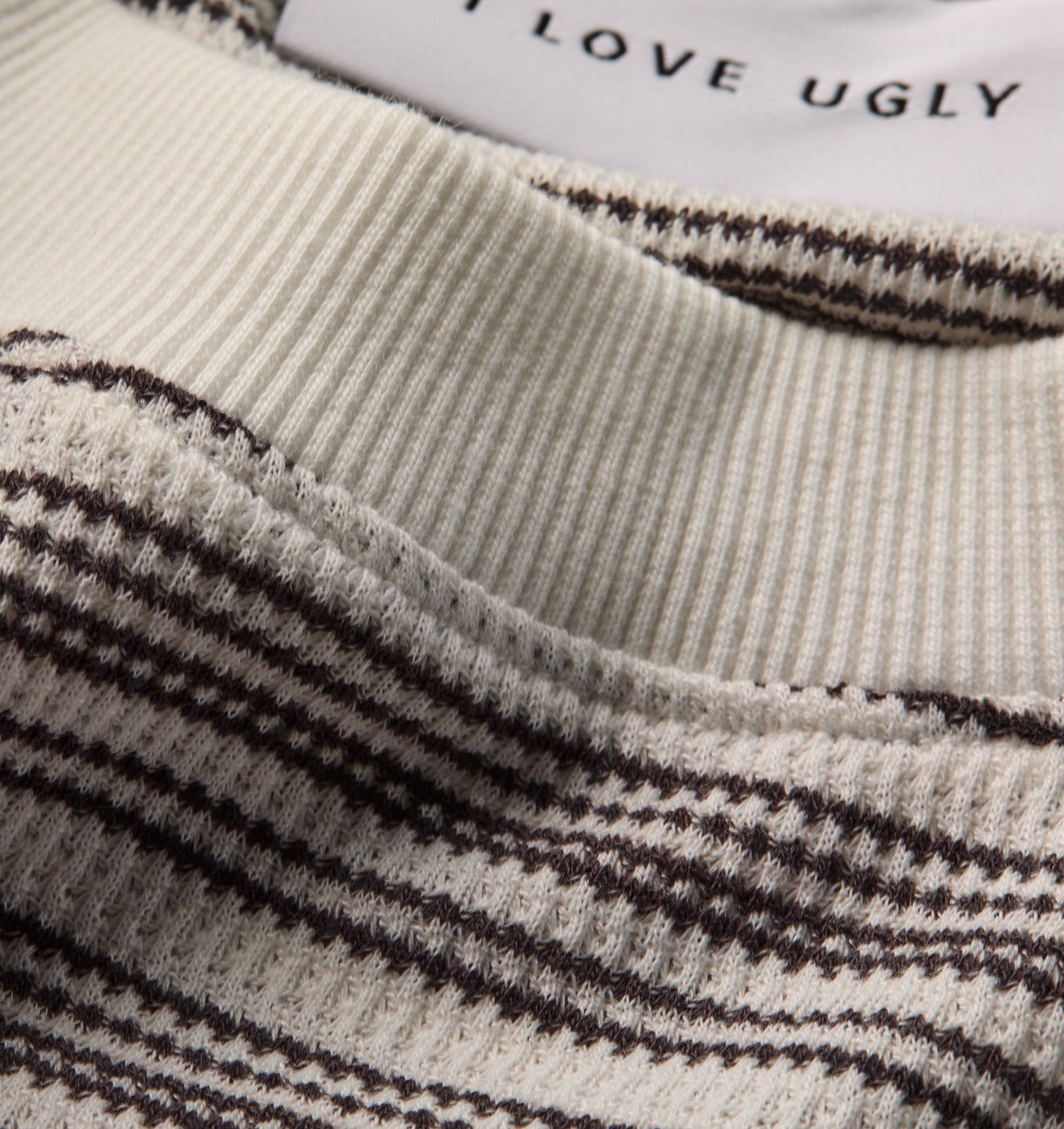 Crop Box LS Tee - White/Black Stripe