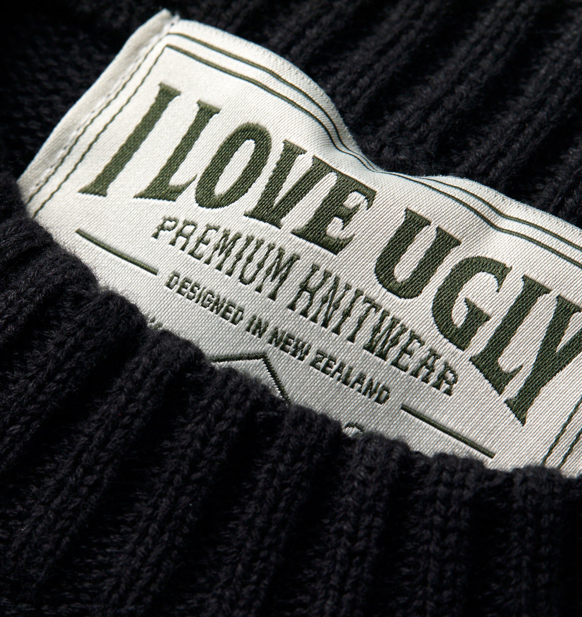 Midweight Crop Knit Sweater - Black