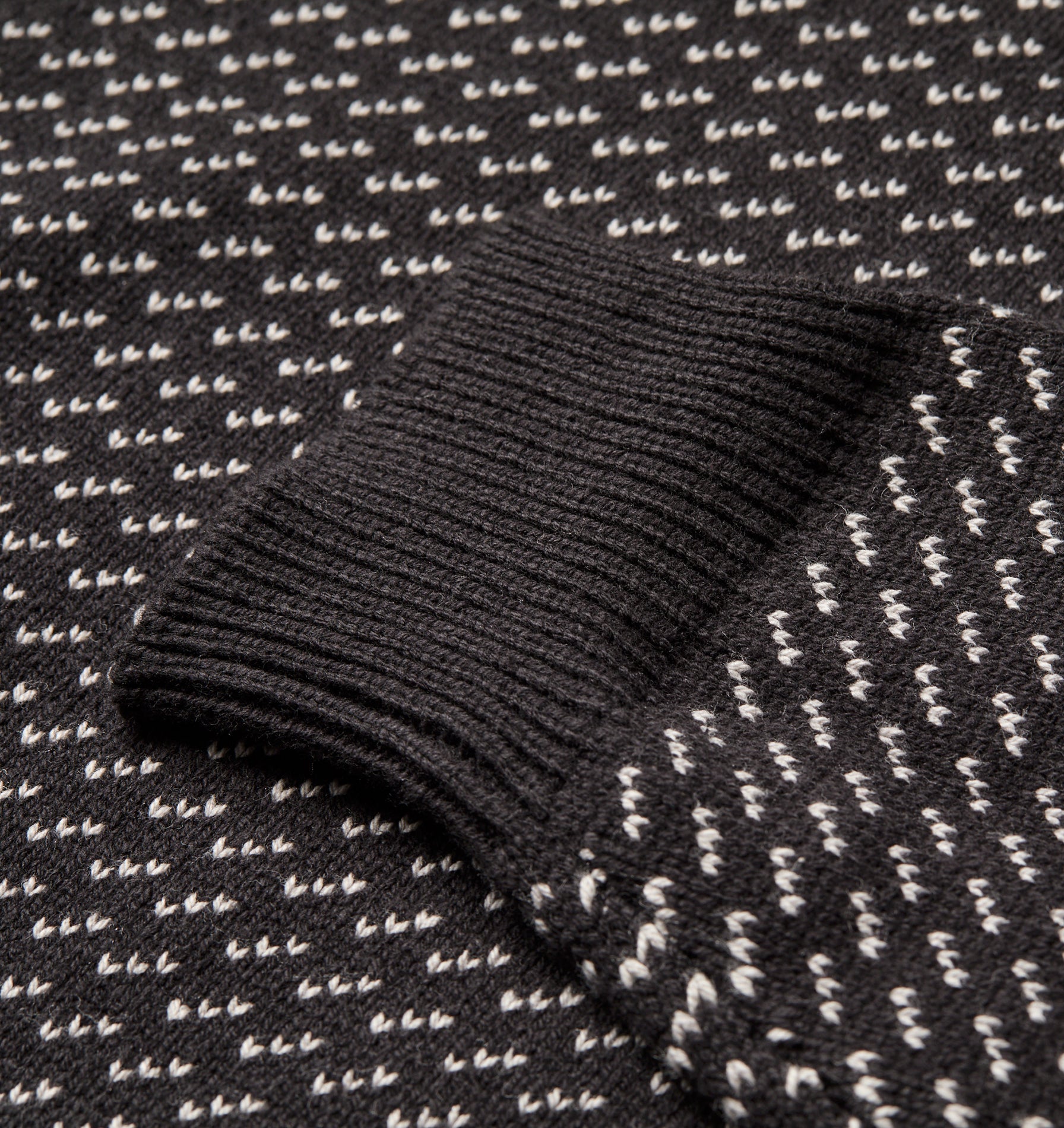 Crop Knit Sweater Textured - Black / Grey